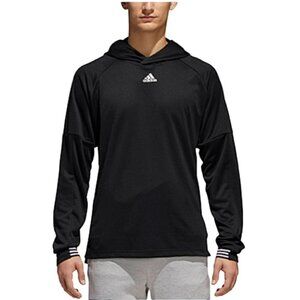 Adidas Mens Hoodie M Black Athletic Long Sleeve Pullover Lightweight Sporty